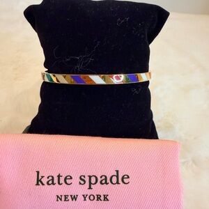 Kate Spade Get Carried Away Gold and Multicolor Enamel Bangle